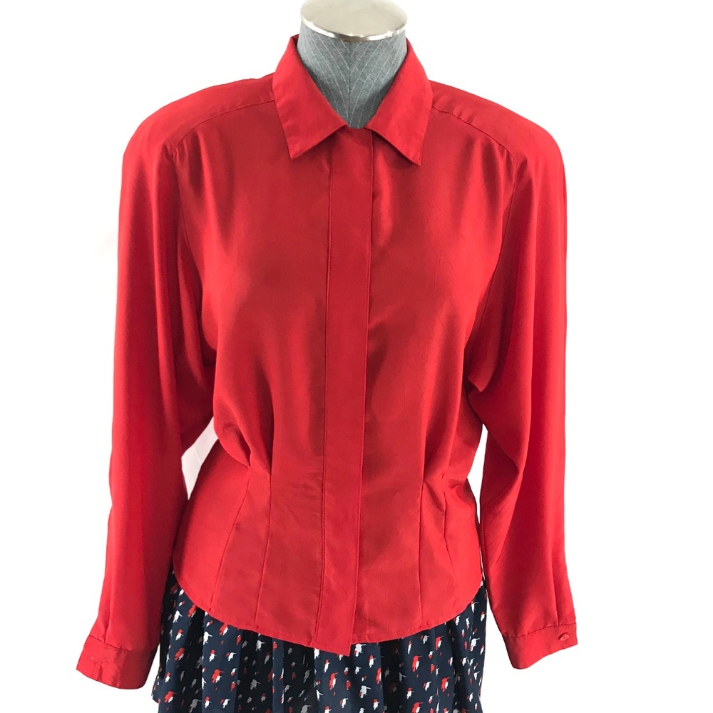 Mobwife Vintage 80s 90s Blouse Shoulder Pads Medium
